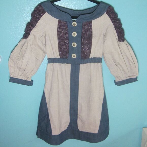 NUVULA Costume Style Mini Dress Blue & Cream Marked Size S Fits XS -Los Angeles - Picture 8 of 11